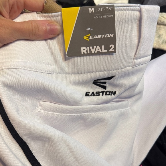 Easton • NWT White Adult Baseball Pants with Black Accent - Picture 2 of 2